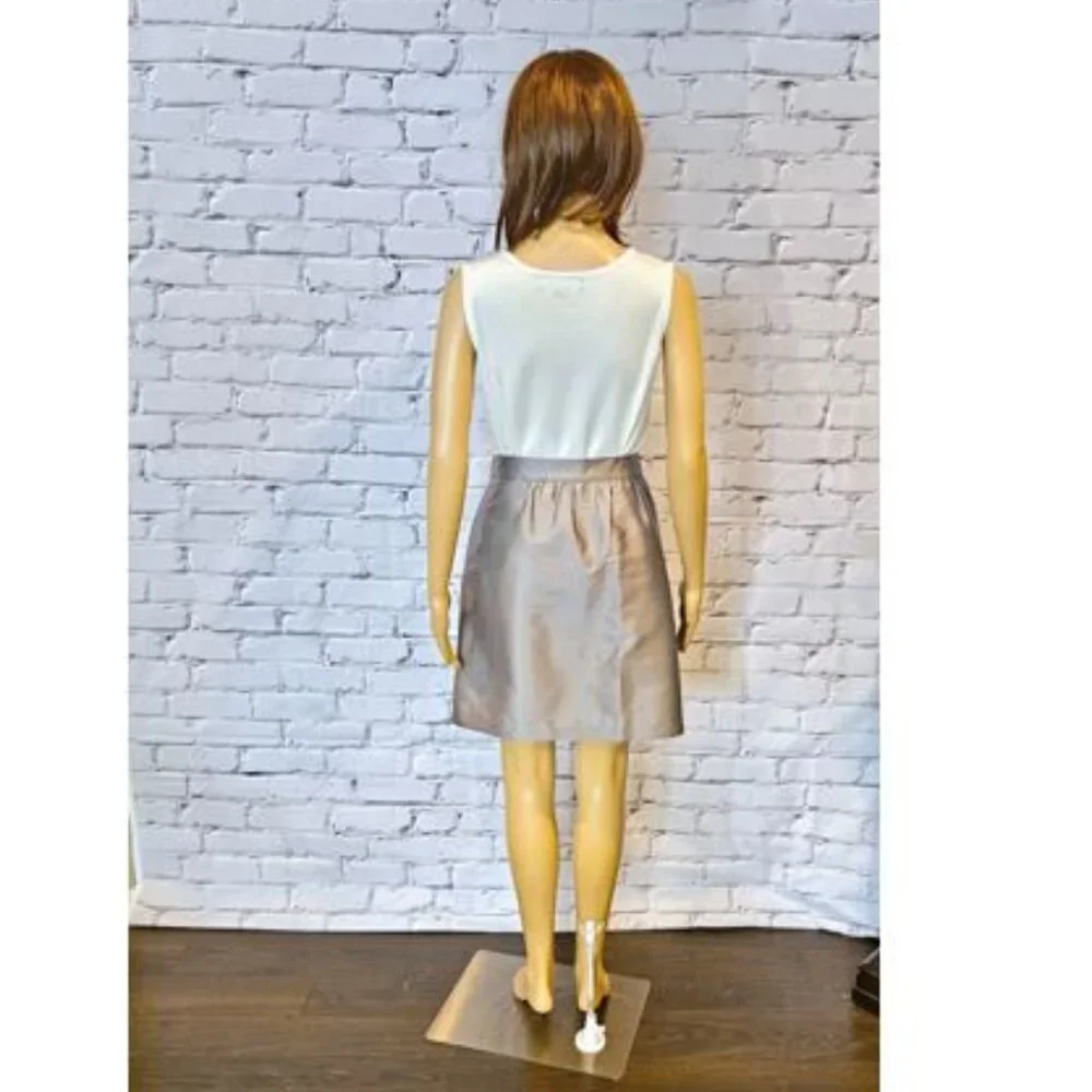 ANN TAYLOR - 100% silk The Loft, Gray/silver - Picture 7 of 9